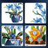 iixeal Set 567pcs Blue Orchid Flower Building for Adults, Coffee Cup Orchid Botanical Collection Plant Building Kit