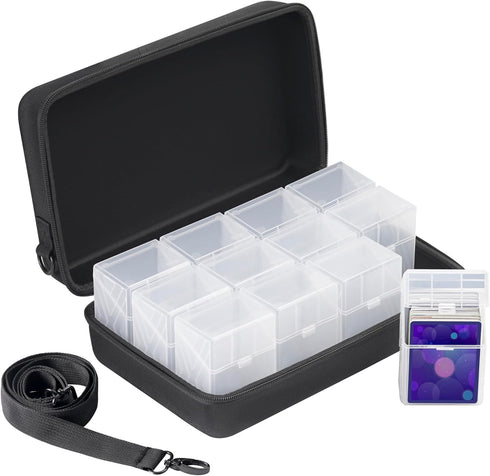 Trading Card Case Kit with 12 Deck Boxes for 2200+ Cards, Card Game Organizer Compatible with TCG, Sports Cards,