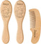 PLOVEGIFT Personalized Wooden Baby Hair Brush Set, Soft Goat HairBrush, Custom Engraved Animal