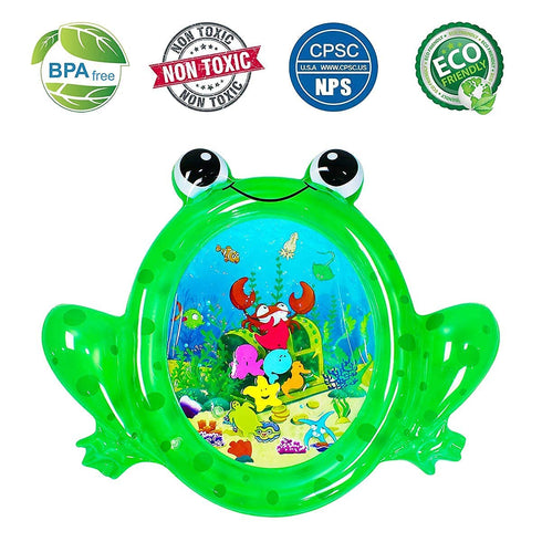 Frog Baby Water Mat, Inflatable Play Mat, Tummy Time Baby Toys, Fun Early Development Activity Play Center for Newborn