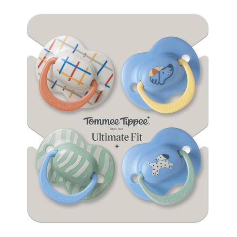 Tommee 6-18 Symmetrical 100% Pack 4 Tippee Ultimate Fit Pacifiers, Months, Extra Air Holes, Nipple and Shield, BPA Free