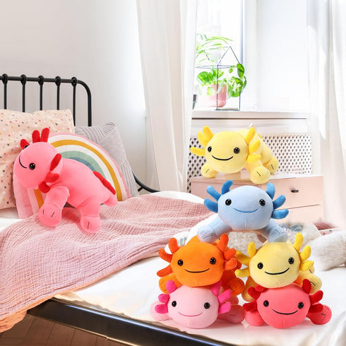Libima 5 Pcs 12 Inch Axolotl Plush Toys, Cute Soft Stuffed Animal Plushies for Birthdays and Home Decoration