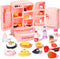 17 Pieces Mini Fridge Toy Dollhouse Refrigerator with Mini Food Set - Kitchen Furniture Food Toys for Kids Girls