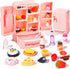17 Pieces Mini Fridge Toy Dollhouse Refrigerator with Mini Food Set - Kitchen Furniture Food Toys for Kids Girls