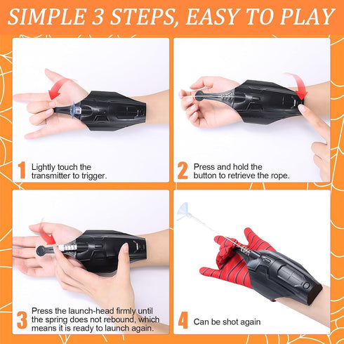 Spider Web Shooter Toy V2 - Web Launcher String Shooters 2.0 Upgrade, Cool Gadgets for Superhero Role-Play