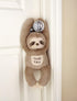 Bearington 12 inch Tooth Fairy Door Hanger - Lil' Sammy Sloth Tooth Holder Doll with Tooth Pocket Pouch