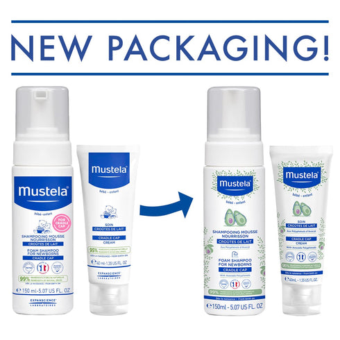 Mustela Baby Cradle Cap Bundle, Natural Shampoo & Cradle Cap Cream with Avocado, 2 Piece Set