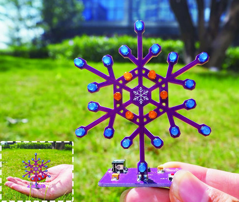 Soldering Practice Kit - Snowflake Shaped LED Project Kit for School and Home Teaching, Ideal Gift