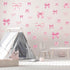 12 7.9 11.8 Inch Whaline Sheets Trendy Pink Bow Wall Stickers Light Pink Bow Knot Wall Decals Watercolor Room Mural