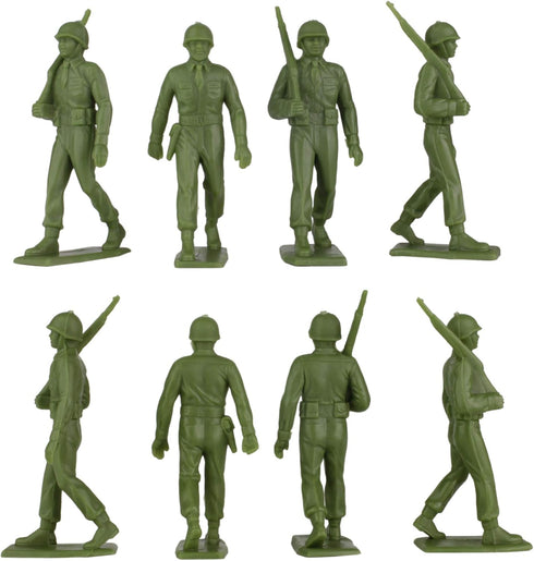 BMC Marx Plastic Army Men Marching US Soldiers - 27pc Green WW2 Figures, US Made