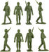 BMC Marx Plastic Army Men Marching US Soldiers - 27pc Green WW2 Figures, US Made