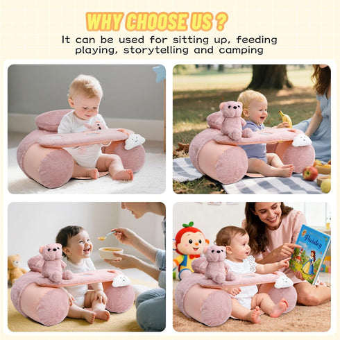 3-36 KAKIBLIN Baby Sit Me Up Seat, Inflatable Baby Seat with Cover for Babies Months,Portable,Inflatable Sit & Play