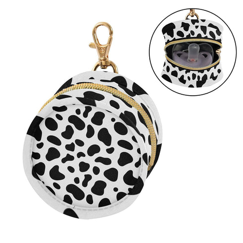 Cow Spots Round Pacifier Storage Case with Zipper, Portable Pacifier Case for Travel, Diaper Bag & Purse, Pacifier