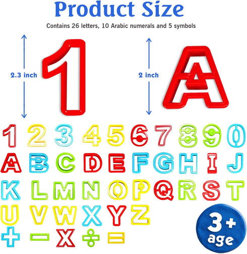 Alphabet & Numbers Dough Cutter Kit,1.5"- 2",Set of 41 by RIMOBUL