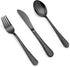 LIANYU 15-Piece Kids Black Silverware Set, Stainless Steel Toddler Utensils, Dishwasher Safe Cutlery Set