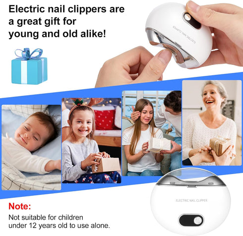 MoonGaya 3-Speeds Trimmer Automatic Electric Nail Clipper with Levels and LCD Digital Display, USB Rechargeable Safety