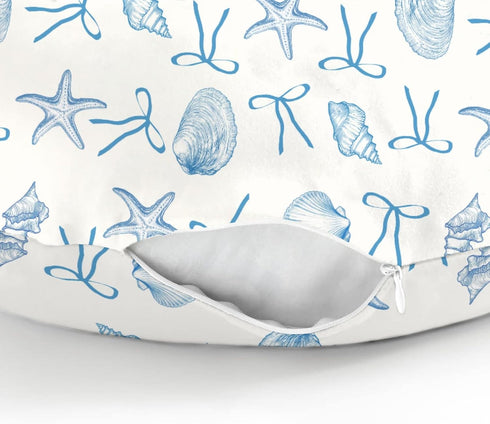 Summer Conches Bows Sea Baby Nursing Pillow Covers for Boy Girl Ocean Seashells Beach Nursery Feeding Pillowcase