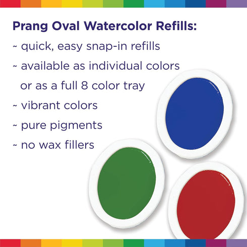 PRANG Refill Pans for Oval Watercolor Paint Set, 12 Pans, Turquoise Blue (00819)