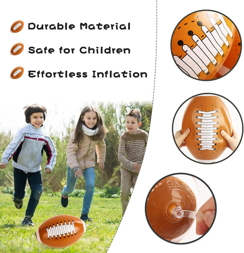 LovesTown Inflatable Footballs - 12 Inch Blow Up Footballs for Kids Beach Party Supplies (3 Pack)