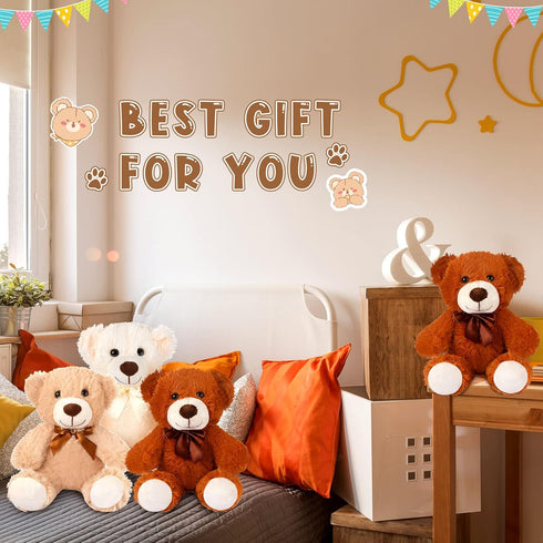 7 Packs Zomiboo Plush Bear Stuffed Animals Plush Soft Cute Stuffed Dolls Birthday Party Decorations(Classic Colors)