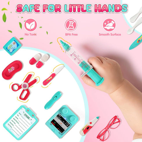 3-5, Doctor Kit for Kids, Pretend Play Medical Toy Doctor Cart, Doctor Toy for Toddlers Christmas Birthday Costume Role