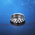 18K Checkered Fidget Spinner Ring for Adults, Gold Plated Stainless Steel Rotating Anxiety Relief Jewelry Gift