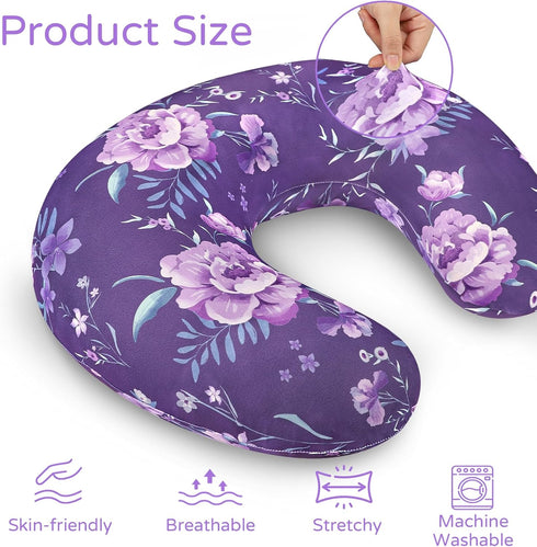 Nursing Pillow Cover, Breastfeeding Pillow Cover for Baby Girls Boys, Soft Stretchy Nursing Pillowcase for Infant