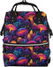 Qewfoju 70s Mushroom 2 Print Diaper Bag Backpack Large Capacity Diaper Backpack Baby