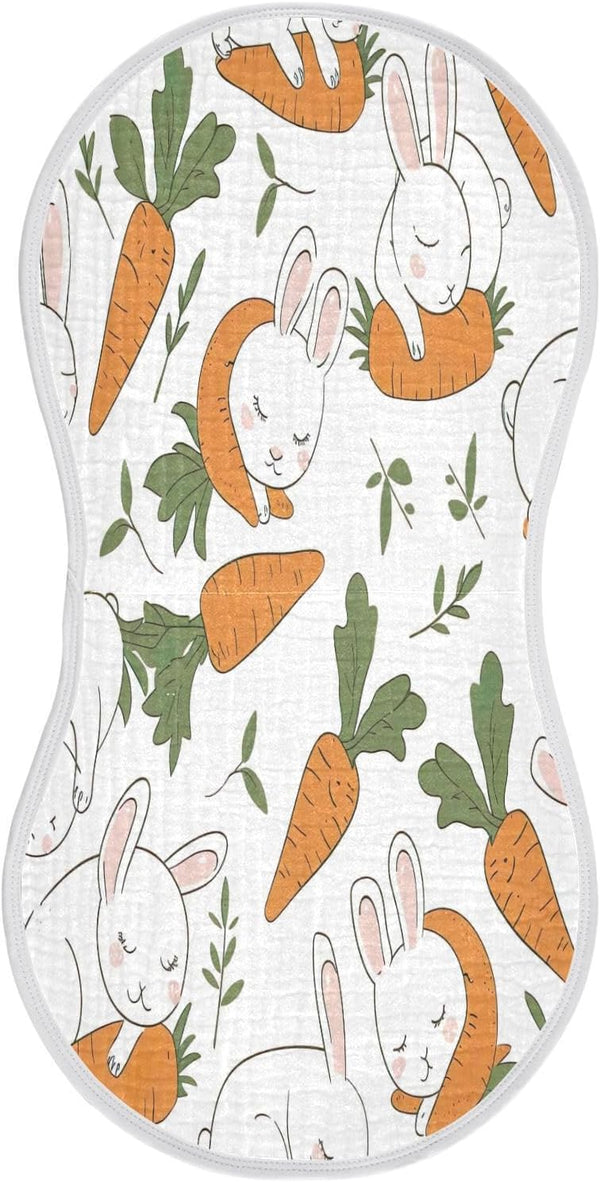 YETTASBIN Bunny Muslin Baby Burp Cloth, Super Soft Absorbent Cotton Burp Rag Baby