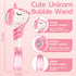 Bubble Machine Wand for Kids Toddlers Age 1 2 3 5 Years Old Birthday Valentines Day Gifts Unique Cute Baby Outdoor Unicorn Bubble Maker Toya Outside Toy Bath Bathtub Blower Game Little Girl Boy Easter