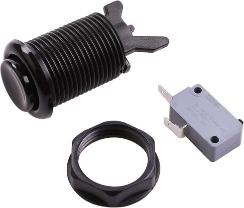6X Black Happ Type Standard Arcade Push Button: Microswitch for Mame/Jamma/Arcade Video Games