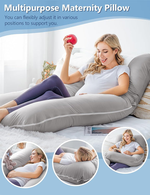 Meiz Pregnancy Pillow, Cooling Silky Pregnancy Pillows for Sleeping, Maternity Body Pillow for Pregnant Woman