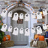 2 Pack White Glitter Halloween Ghost Garland Banner, Indoor Decorations for Haunted Mansion Mantle Home Decor