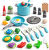 35Pcs Kids Kitchen Toy Accessories, Toddler Pretend Cooking Playset with Play Pots,