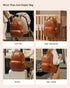Backpack 20 15.6" ROSEGIN Premium Vegan Leather Diaper Bag with Waterproof Changing Pad, Reinforced Zippers