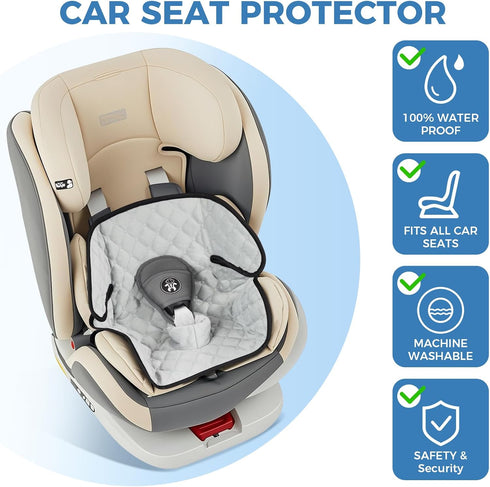 Zoiapai 2-Pack Waterproof Piddle Pads, Potty Training Car Seat Protector & Reusable Liner Non-Slip, Leak-Proof Cover