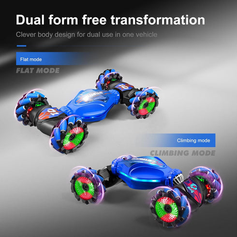 Mucdcnhk 360 4WD 2.4G 6+ Rotating Remote Control Car, Gesture Sensing RC Stunt Car, Controller and Adjustable Light
