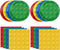 80PCS Building Blocks Themed Birthday Party Decorations, Building Bricks Tableware, Party Paper Plates Napkins,