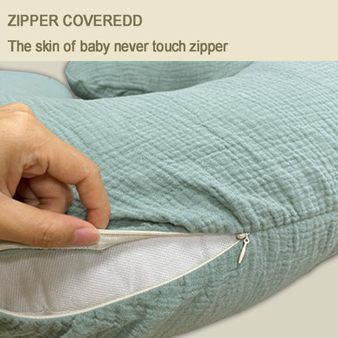 Nursing Pillow Cover, Muslin Cotton, Removable Cover for Breastfeeding Pillows, 2-Pack, Ultra-soft Baby Nursing Pillow