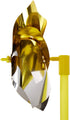Bulk Pack of 50 Gold and Silver Two-Tone Pinwheels - 12" Tall with 10" Plastic Stem for Indoor and Outdoor Use