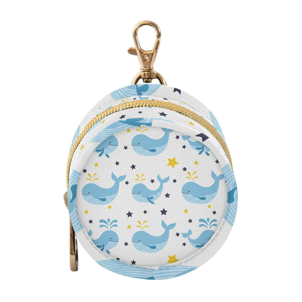 YETTASBIN Whales Portable Pacifier Holder Case with Metal Hook Buckle & Zipper for