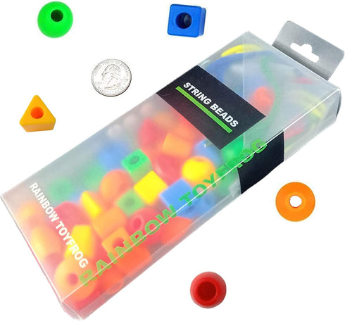 (60 Beads,4 Lacing Beads for Toddlers Stringing Strings) -Educational Montessori Preschool Activities,Toddler Sensory