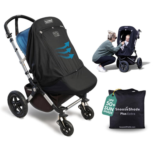 SnoozeShade Plus Extra, Stroller Sun Shade, Mosquito Net for 6m+ Babies, Blocks