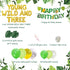 JOYMEMO Jungle Theme 3rd Birthday Decorations, Safari Balloon Garland with Wild Animal Foil Balloons and Banner