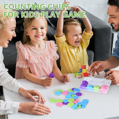 200 Pcs 1.45 Inch Poker Chips with Storage Box for Kids Math Counting Card Game Counters