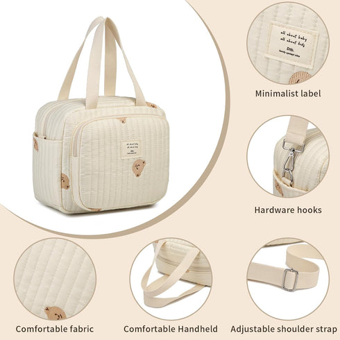 Fwkekye 7 2 Small Diaper Bag Tote, Crossbody Diaper Bag Mini Purse with Pockets, Travel Baby Bag for Boys & Girls