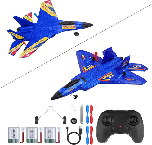 Beffkkip Su27 2.4Ghz RC Plane, Remote Control Airplane, Ultra Long Endurance Raptor RC Fighter Jet Toy Airplanes