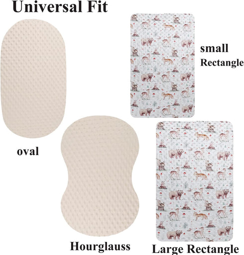 Set 2 Pack Dot Bassinet Sheet Stretch Fitted Cradle Sheets,Ultra Soft,Universal Fit Oval Rectangle Hourglass