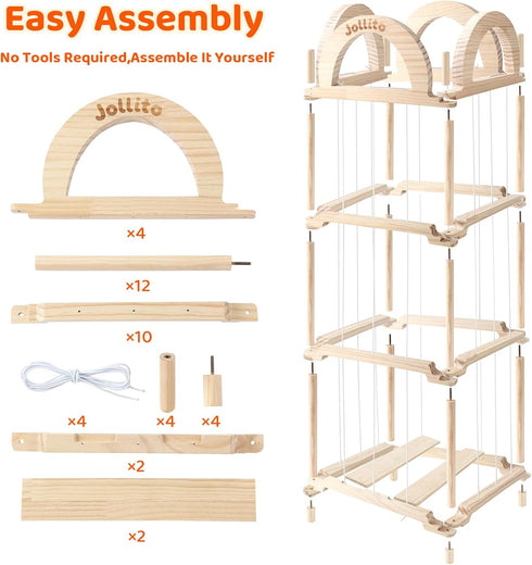 JOLLITO Stuffed Animal Storage Organizers,Large Capacity Wooden Cute Plushies Toy Zoo Holder and Storage for Toddler