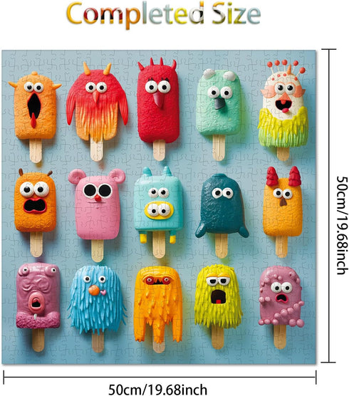 500 Pieces Jigsaw Puzzles - Colorful Popsicles for Adults, Teens, and Kids Family Happy Gift (Monster Popsicles)